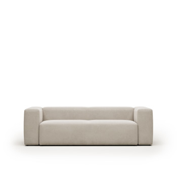 Blok 3-seater sofa in beige chenille, 240 cm FSC Mix Credit
