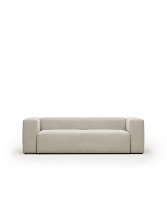 Blok 3-seater sofa in beige chenille, 240 cm FSC Mix Credit
