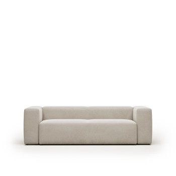 Blok 3-seater sofa in beige chenille, 240 cm FSC Mix Credit