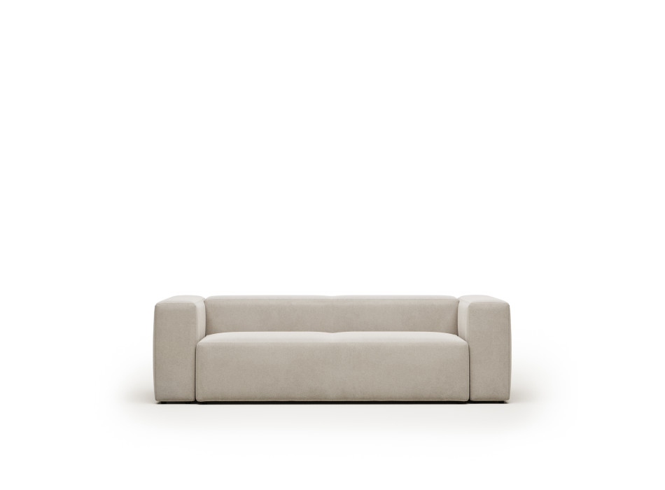 Blok 3-seater sofa in beige chenille, 240 cm FSC Mix Credit