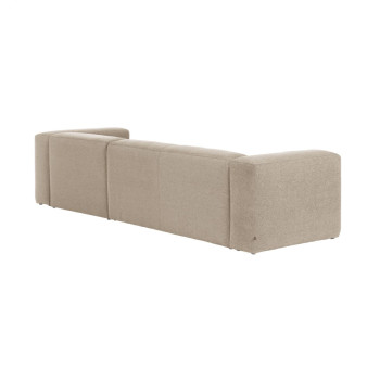 Blok 3-seater sofa in beige chenille with right chaise longue 300 cm FSC Mix Credit