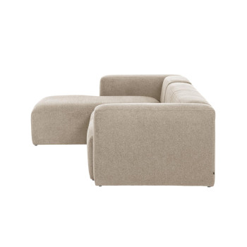 Blok 3-seater sofa in beige chenille with left chaise longue 300 cm FSC Mix Credit