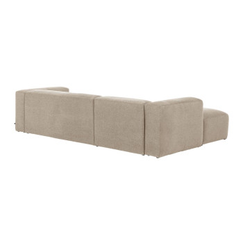 Blok 3-seater sofa in beige chenille with left chaise longue 300 cm FSC Mix Credit