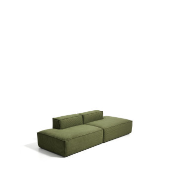 Blok 3-seater sofa in thick corduroy, green, 290 cm FSC Mix Credit