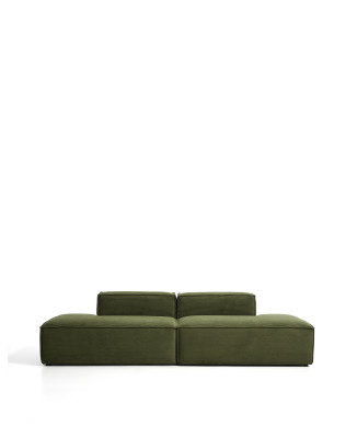 Blok 3-seater sofa in thick corduroy, green, 290 cm FSC Mix Credit