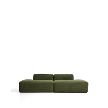 Blok 3-seater sofa in thick corduroy, green, 290 cm FSC Mix Credit
