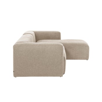 Blok 4-seater sofa chaise longue right beige 330 cm
