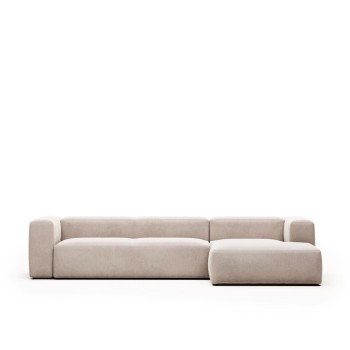 Blok 4-seater sofa chaise longue right beige 330 cm