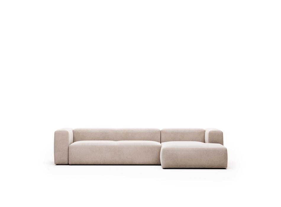 Blok 4-seater sofa chaise longue right beige 330 cm