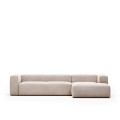 Blok 4-seater sofa chaise longue right beige 330 cm