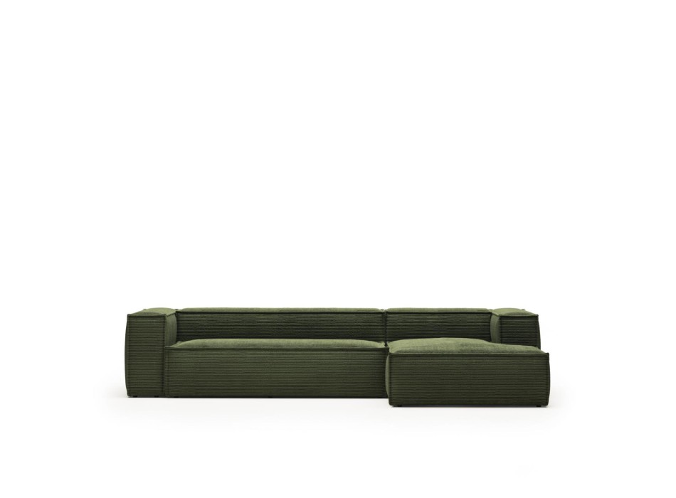 Blok 4-seater sofa with right chaise longue in thick corduroy