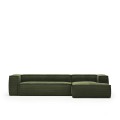 Blok 4-seater sofa with right chaise longue in thick corduroy