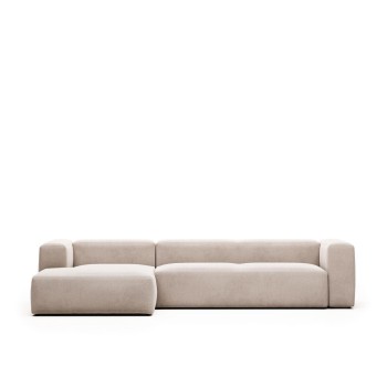 Blok 4-seater sofa chaise longue left beige 330 cm