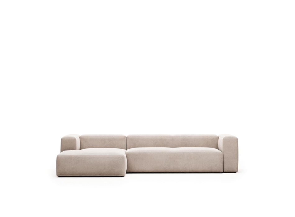 Blok 4-seater sofa chaise longue left beige 330 cm