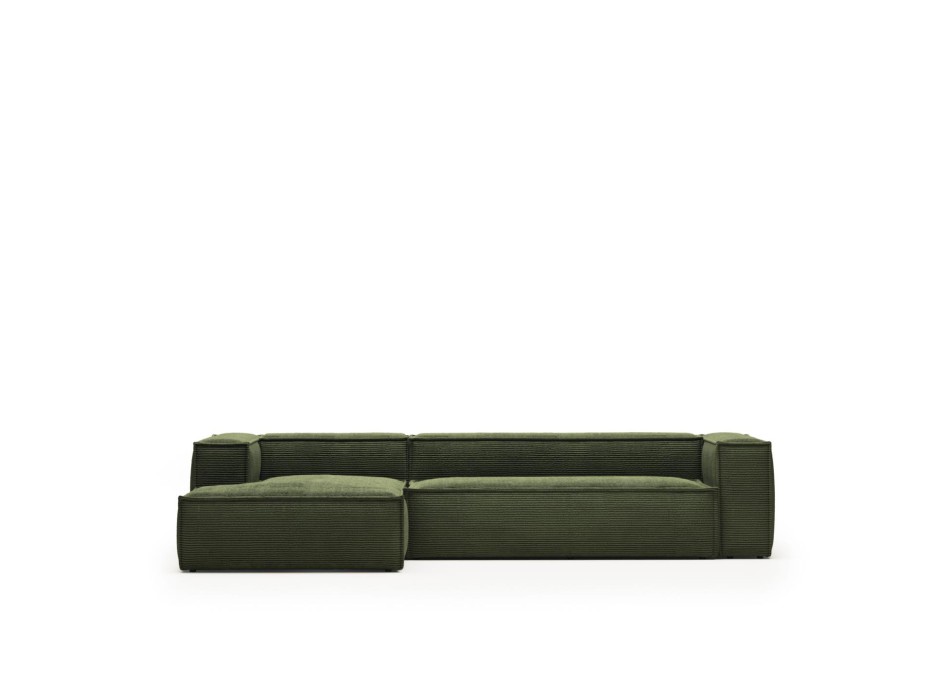Blok 4 seater sofa with left chaise longue in thick corduroy