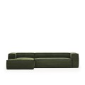 Blok 4 seater sofa with left chaise longue in thick corduroy