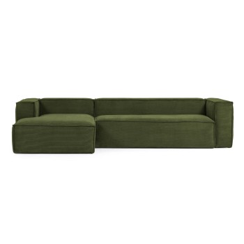Blok 4 seater sofa with left chaise longue in thick corduroy