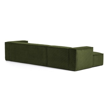 Blok 4 seater sofa with left chaise longue in thick corduroy