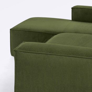 Blok 4 seater sofa with left chaise longue in thick corduroy