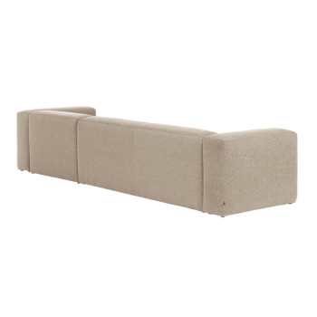 Blok 4-seater sofa in beige chenille with right chaise longue 330 cm FSC Mix Credit