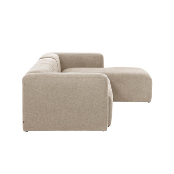 Blok 4-seater sofa in beige chenille with right chaise longue 330 cm FSC Mix Credit