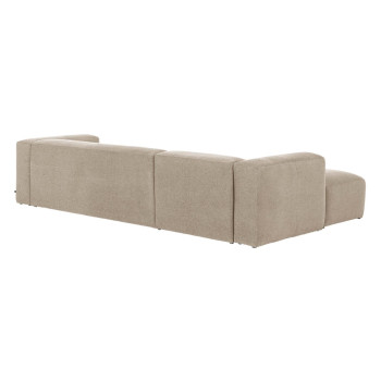 Blok 4-seater sofa in beige chenille with left chaise longue 330 cm FSC Mix Credit