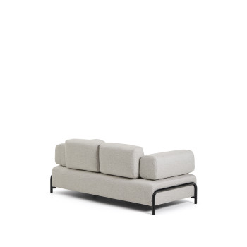 Compo 2-seater sofa in greyish beige with black metal frame, 200 cm FSC Mix Credit