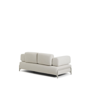Compo 2-seater sofa in ecru chenille and beige metal frame, 200 cm FSC Mix Credit