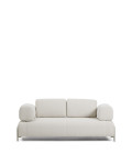 Compo 2-seater sofa in ecru chenille and beige metal frame, 200 cm FSC Mix Credit