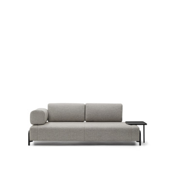 Compo 3 seater greyish beige sofa with large tray 252 cm