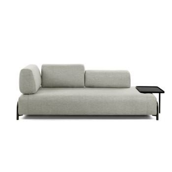 Compo 3 seater greyish beige sofa with large tray 252 cm