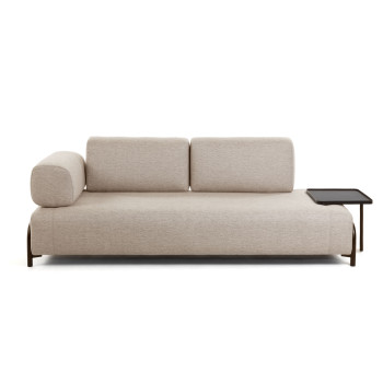 Compo 3 seater greyish beige sofa with large tray 252 cm