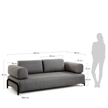 Compo 3-seater sofa