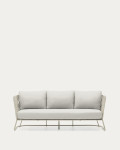 Saconca 3-seater outdoor sofa in rope and galvanized steel