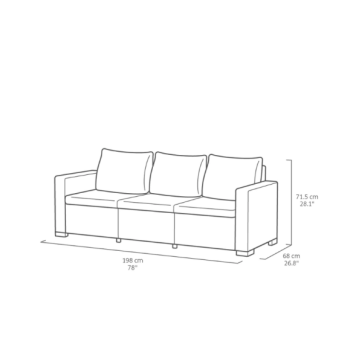 KETER CALIFORNIA 3-seater outdoor sofa