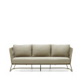 Saconca 3-seater outdoor sofa in rope and galvanized steel