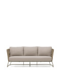 Saconca 3-seater outdoor sofa in rope and beige galvanized steel 189 cm