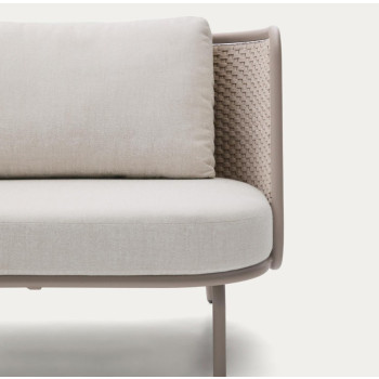 Sedalis 3-seater outdoor sofa in aluminum and rope