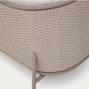 Sedalis 3-seater outdoor sofa in aluminum and rope