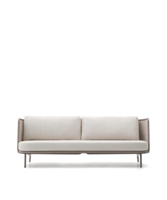 Sedalis 3-seater outdoor sofa in aluminum and rope