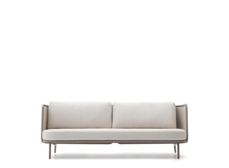 Sedalis 3-seater outdoor sofa in aluminum and rope