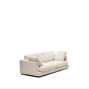 Gala 3-seater sofa in beige chenille FSC Mix Credit 210 cm