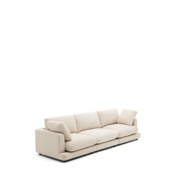 Gala 4-seater sofa in beige chenille FSC Mix Credit 300 cm