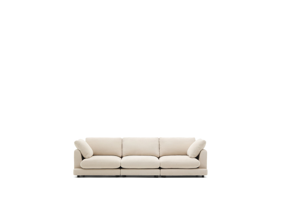 Gala 4-seater sofa in beige chenille FSC Mix Credit 300 cm