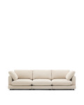 Gala 4-seater sofa in beige chenille FSC Mix Credit 300 cm