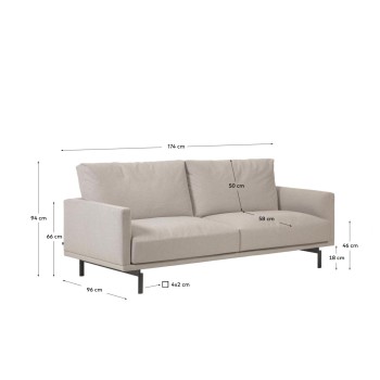 Galene 3-seater beige sofa 174 cm