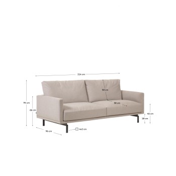 Galene 3-seater beige sofa 214 cm