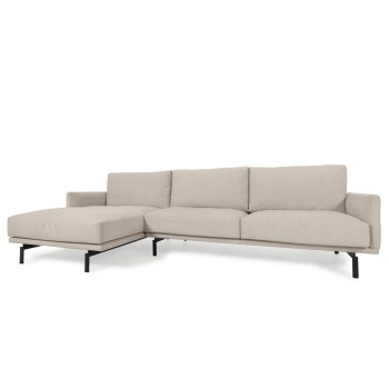 Galene 3-seater sofa with left chaise longue, beige, 254 cm
