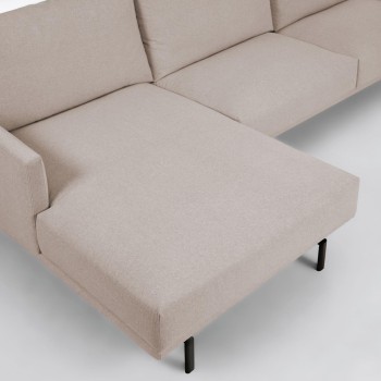 Galene 3-seater sofa with left chaise longue, beige, 254 cm
