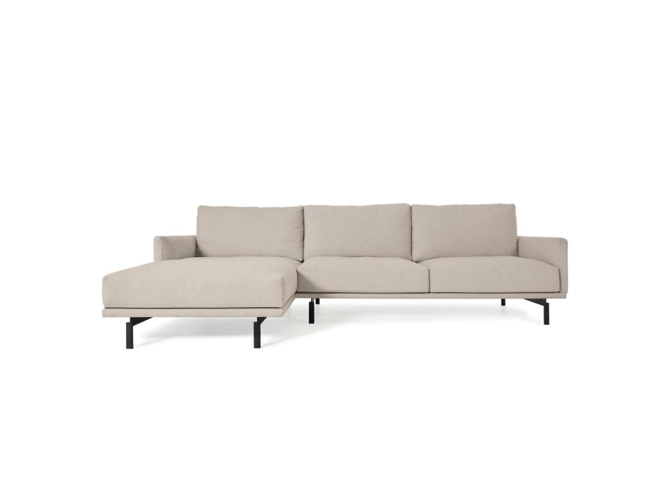 Galene 3-seater sofa with left chaise longue, beige, 254 cm